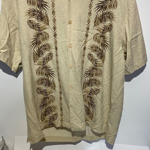 Caribbean Joe Men's Tan Island Supply Co Button Up Hawaiian Shirt Size XL - Picture 2 of 9